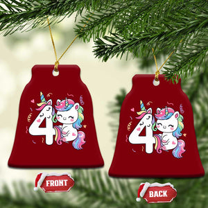 Unicorn 4th Birthday Ceramic Ornament 4 Years Old Birthday Outfit TS10 Print Your Wear