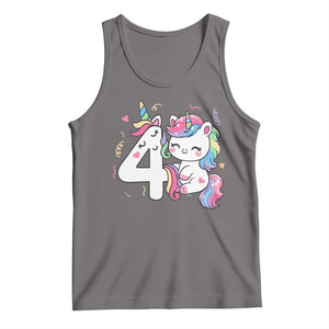 Unicorn 4th Birthday Tank Top 4 Years Old Birthday Outfit TS10 Deep Heather Print Your Wear