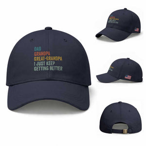 Funny Dad Great Grandpa Baseball Cap Retro Fathers Day TS10 Baseball Cap Universal Fit Navy Print Your Wear