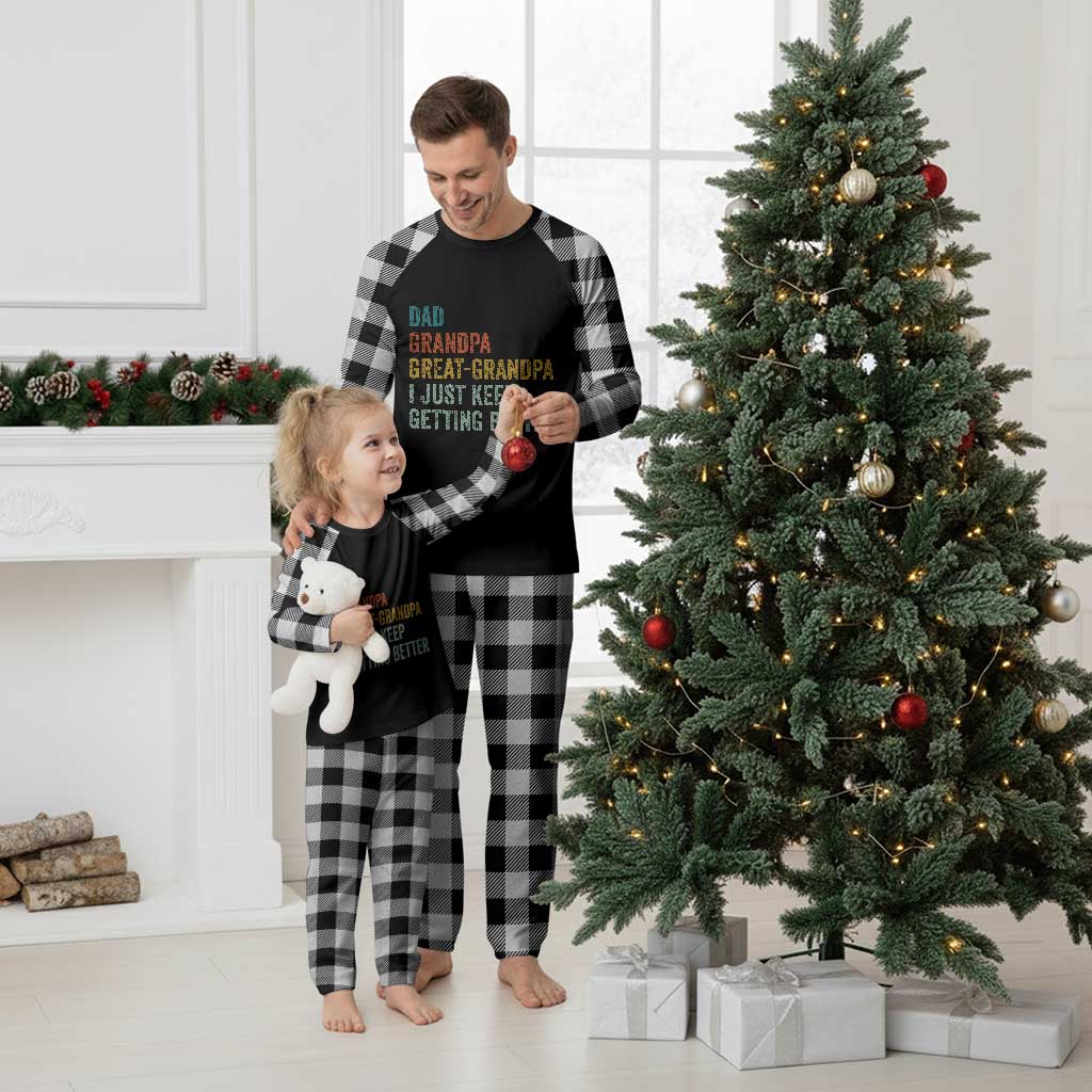 Funny Dad Great Grandpa Plaid Pajama Set Retro Fathers Day TS10 White Plaid Print Your Wear