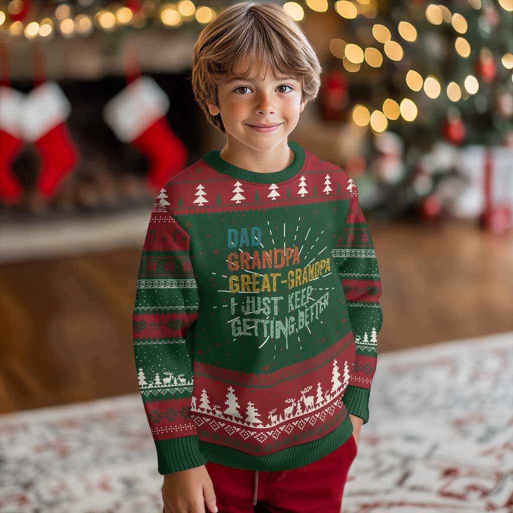 Funny Dad Great Grandpa Knit Sweatshirt Retro Fathers Day TS10 Christmas Print Your Wear
