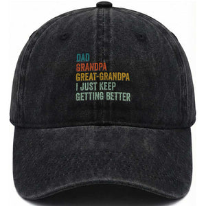 Funny Dad Great Grandpa Washed Cotton Baseball Cap Retro Fathers Day TS10 Print Your Wear