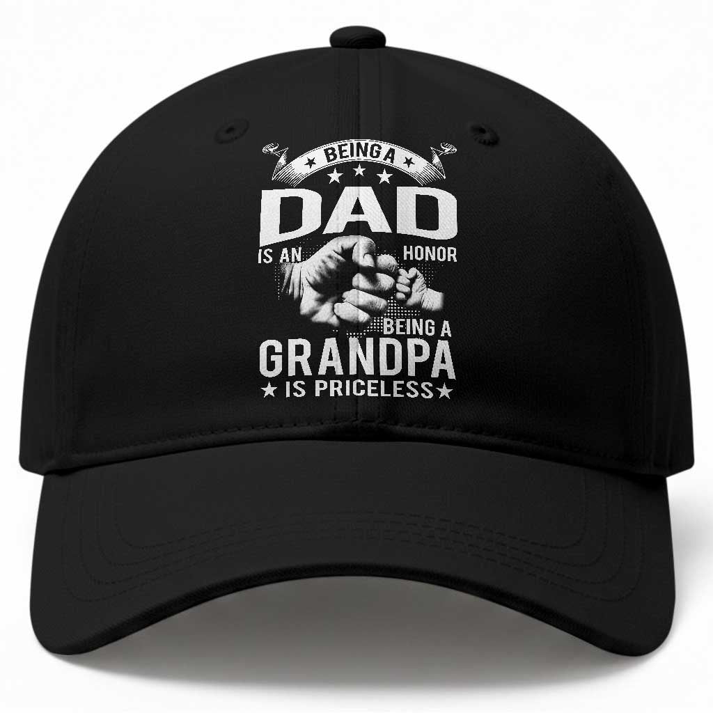 Being A Dad Is An Honor Being A Grandpa is Priceless Baseball Cap TS10 Print Your Wear