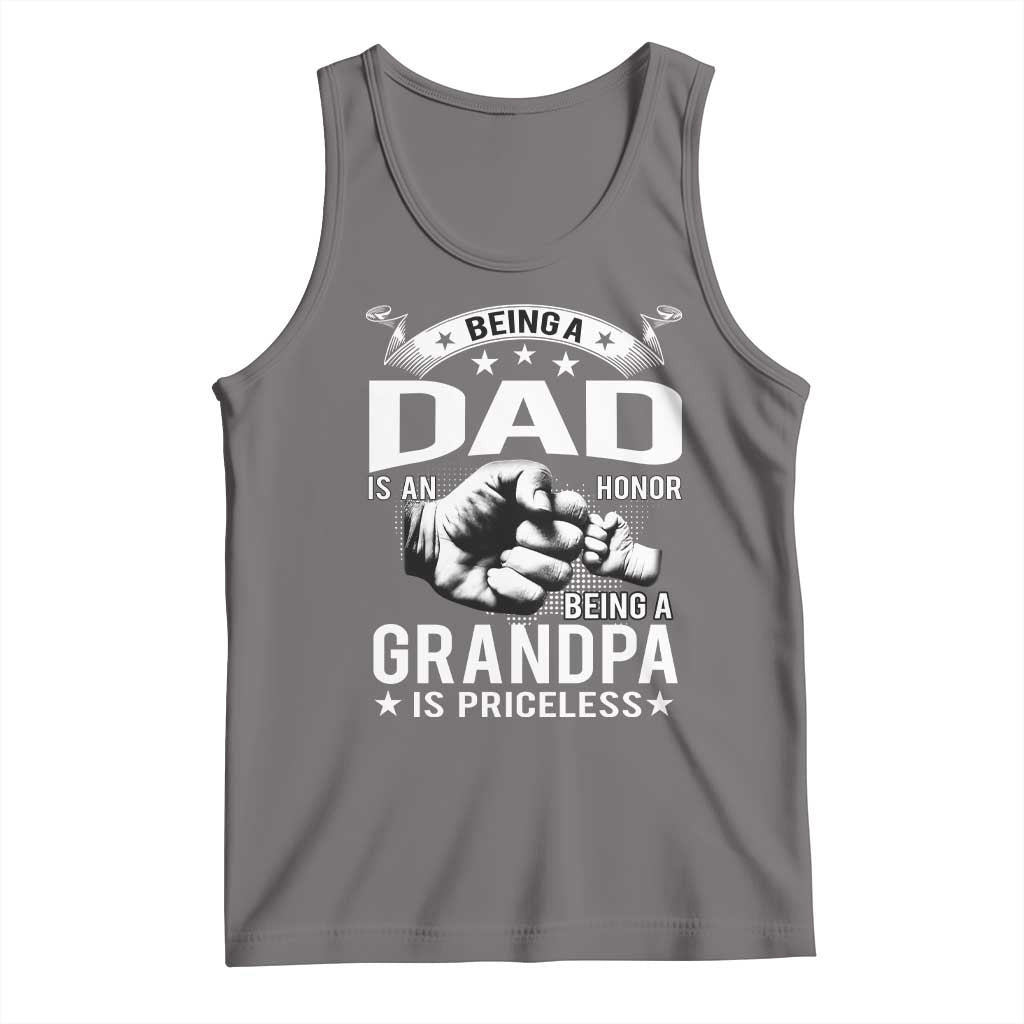 Being A Dad Is An Honor Being A Grandpa is Priceless Tank Top TS10 Deep Heather Print Your Wear