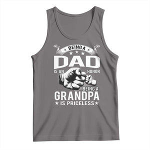 Being A Dad Is An Honor Being A Grandpa is Priceless Tank Top TS10 Deep Heather Print Your Wear