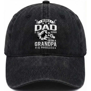 Being A Dad Is An Honor Being A Grandpa is Priceless Washed Cotton Baseball Cap TS10 Print Your Wear