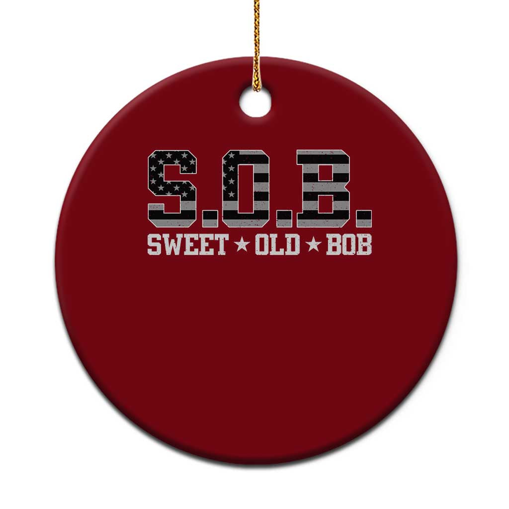 Funny Bob Ceramic Ornament Fathers Day Dad Sweet Old Bob Retro USA Flag TS10 1pc Red Print Your Wear