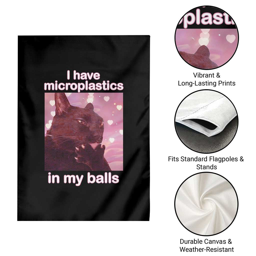 Funny Cat Meme Garden Flag I Have Microplastics In My Balls Dank Meme TS10 Print Your Wear