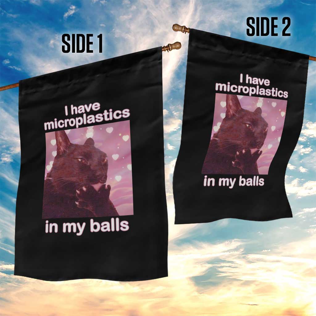 Funny Cat Meme Garden Flag I Have Microplastics In My Balls Dank Meme TS10 Print Your Wear