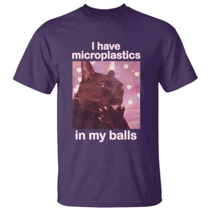 Funny Cat Meme T Shirt I Have Microplastics In My Balls Dank Meme TS10 Purple Print Your Wear