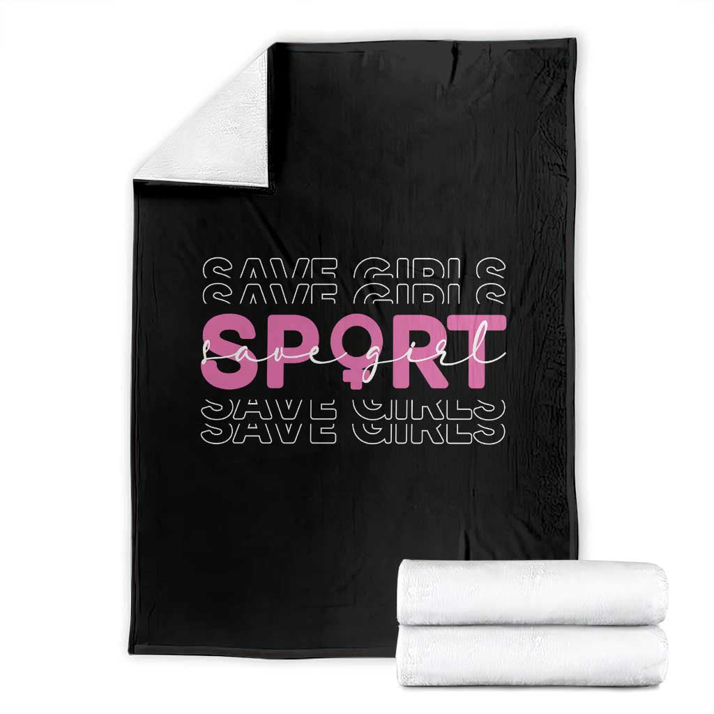 Save Girls Sports Throw Blanket Feminist Body Positivity Inclusive Equality TS10 Black Print Your Wear