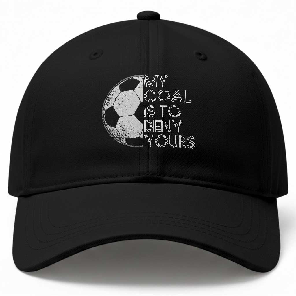 Soccer Goalie Baseball Cap My Goal Is To Deny Yours Distressed Goalkeeper TS10 Print Your Wear