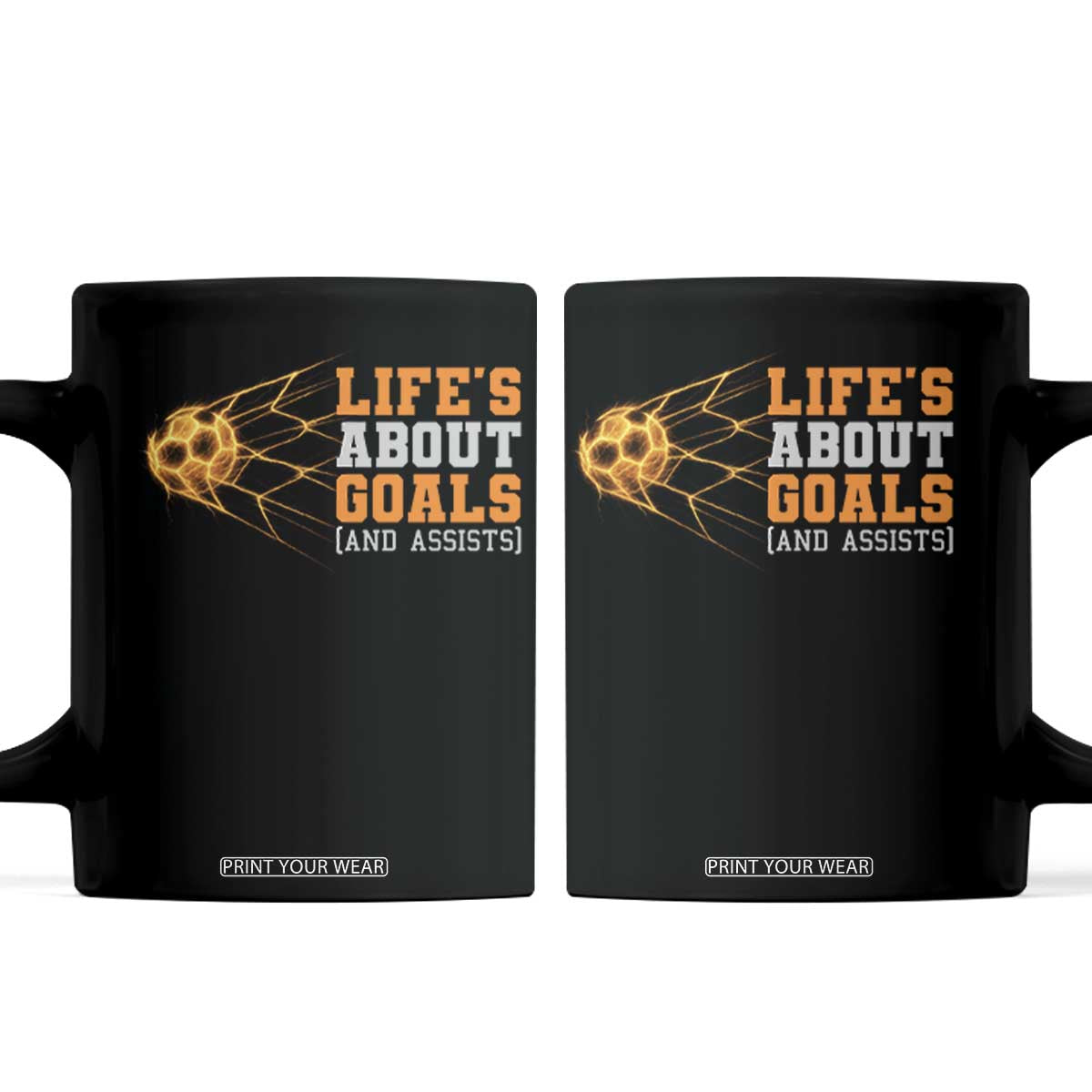 Funny Soccer Coffee Mug Life Is About Goals And Assists Youth Soccer TS10 Black Print Your Wear