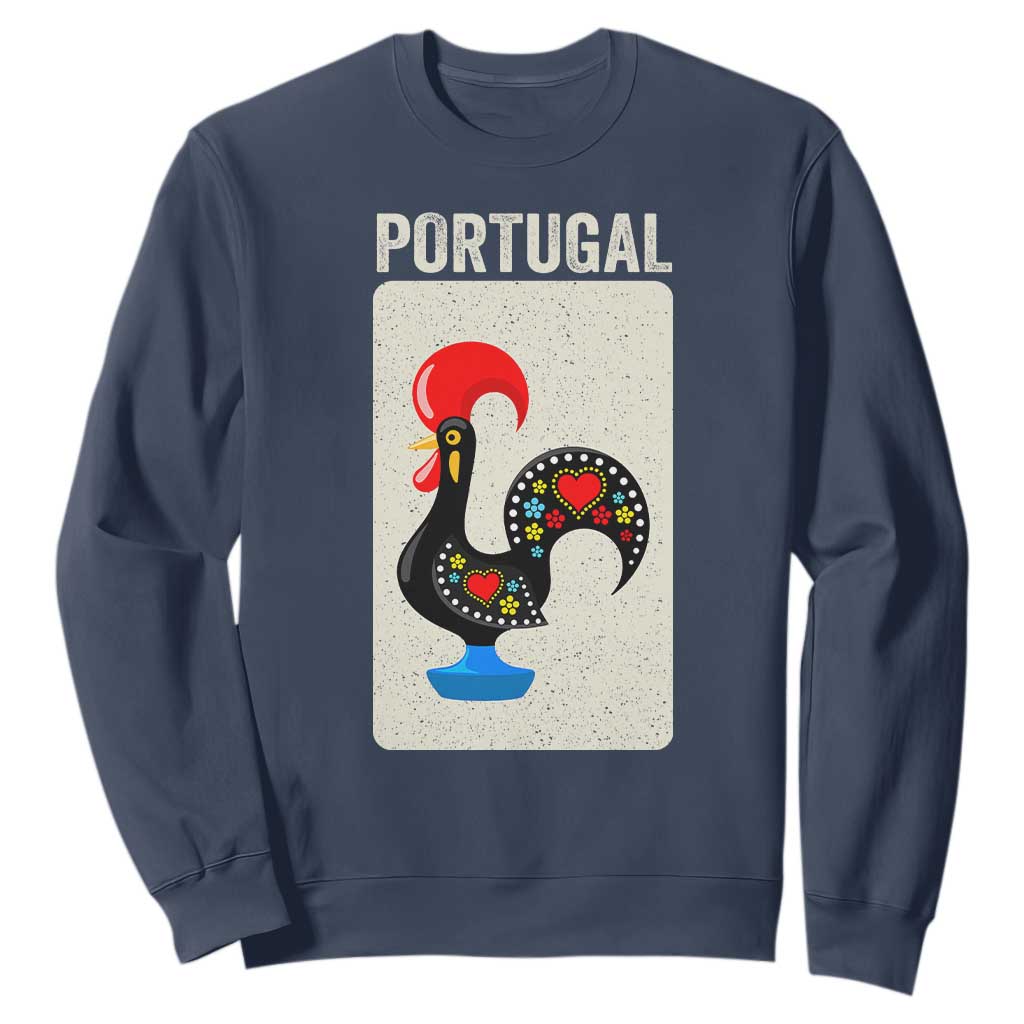 Portuguese Rooster Sweatshirt Galo de Barcelos Portugal Roots Pride Heritage Gift TS10 Navy Print Your Wear