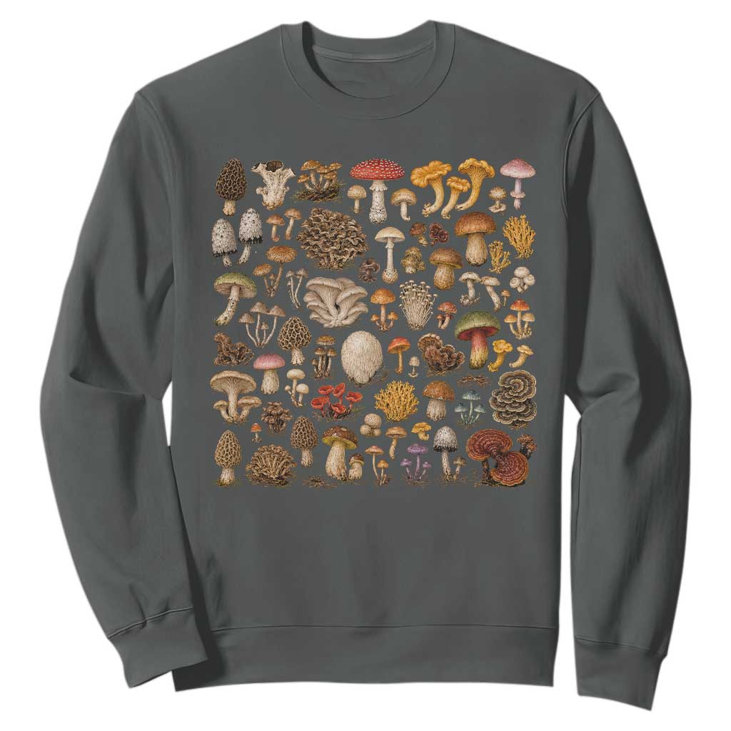 Mushroom Lovers Sweatshirt Mycology Fungi Foraging Mushroom Whisperer TS10 Dark Heather Print Your Wear