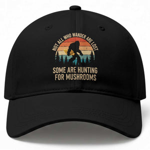 Bigfoot Mushroom Lovers Baseball Cap Retro Sasquatch Fungi Morel Mushroom TS10 Print Your Wear