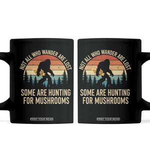 Bigfoot Mushroom Lovers Coffee Mug Retro Sasquatch Fungi Morel Mushroom TS10 Black Print Your Wear