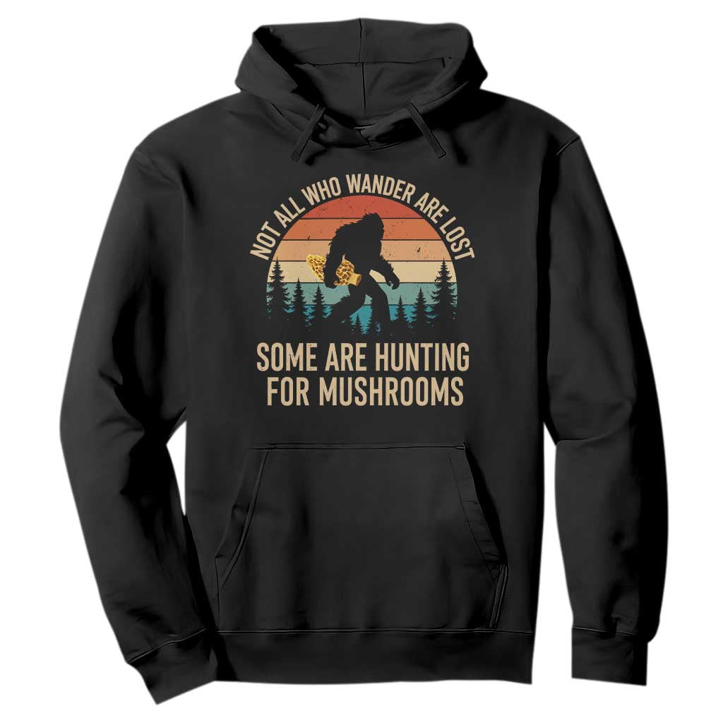 Bigfoot Mushroom Lovers Hoodie Retro Sasquatch Fungi Morel Mushroom TS10 Black Print Your Wear