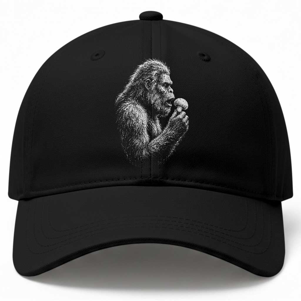 Bigfoot Mushroom Baseball Cap Vintage Sasquatch Art Mystical Nature Lover Retro TS10 Print Your Wear