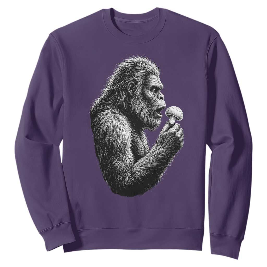 Bigfoot Mushroom Sweatshirt Vintage Sasquatch Art Mystical Nature Lover Retro TS10 Purple Print Your Wear