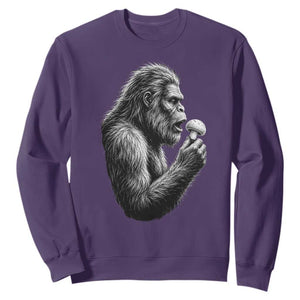 Bigfoot Mushroom Sweatshirt Vintage Sasquatch Art Mystical Nature Lover Retro TS10 Purple Print Your Wear