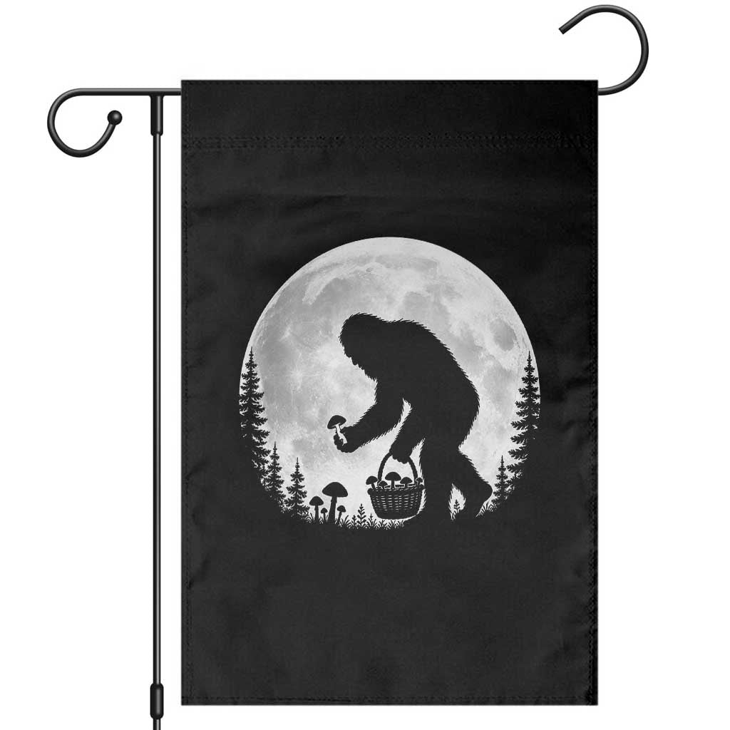 Bigfoot Mushroom Hunter Garden Flag Vintage Sasquatch Art Mystical Nature Lover Retro Full Moon TS10 Black Print Your Wear