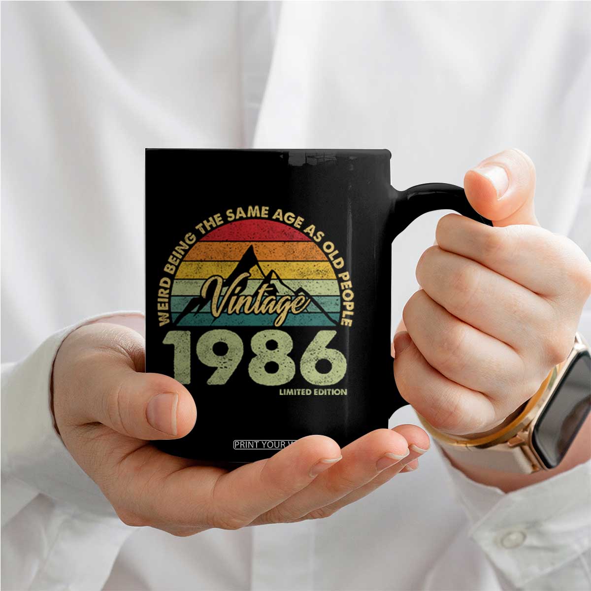 40th Birthday Coffee Mug Vintage 1986 Weird Being the Same Age as Old People 40 Year Old Gift TS10 Print Your Wear
