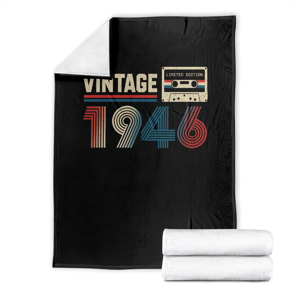 Vintage 1946 80th Birthday Gifts Throw Blanket 80 Year Old Favors TS10 Black Print Your Wear