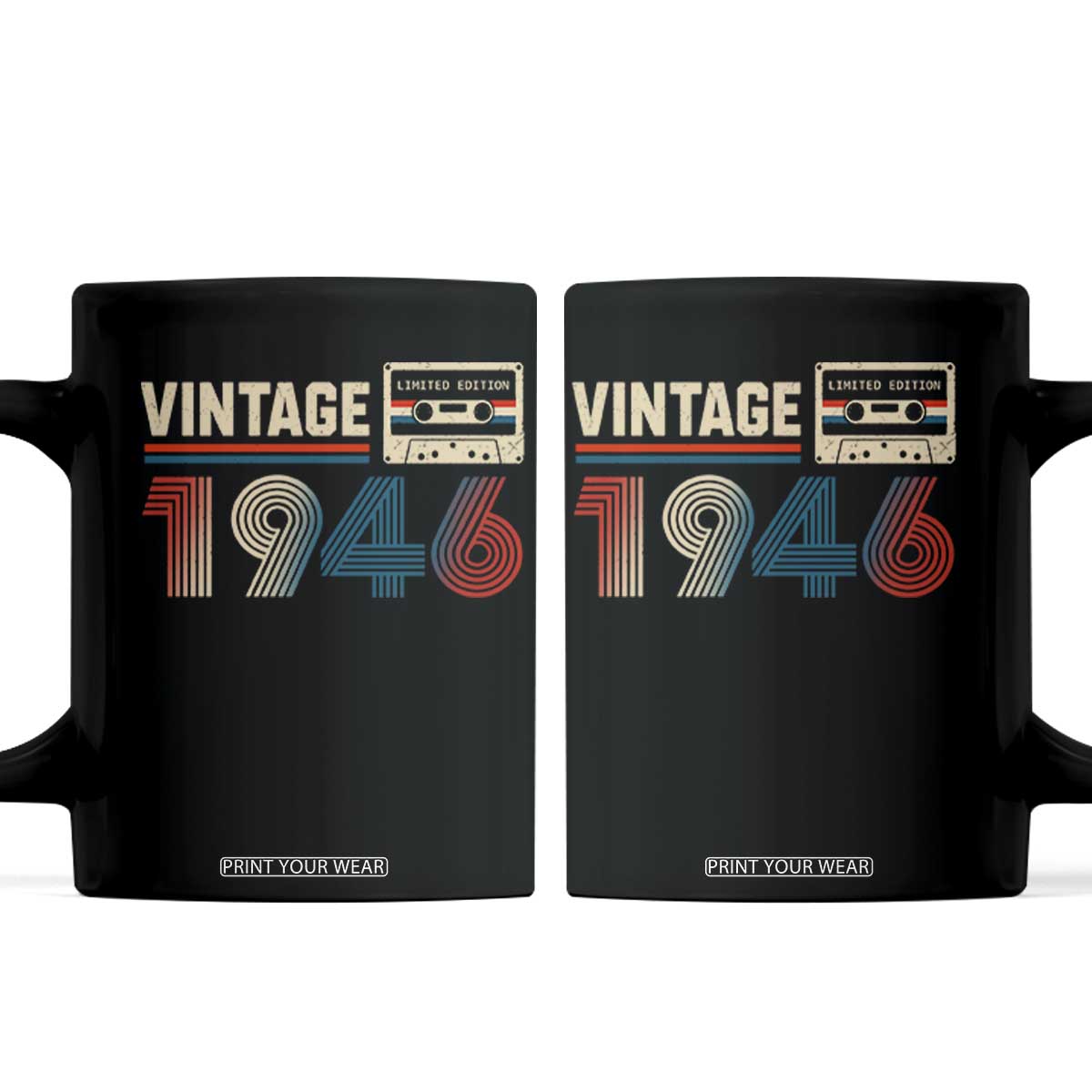 Vintage 1946 80th Birthday Gifts Coffee Mug 80 Year Old Favors TS10 Black Print Your Wear