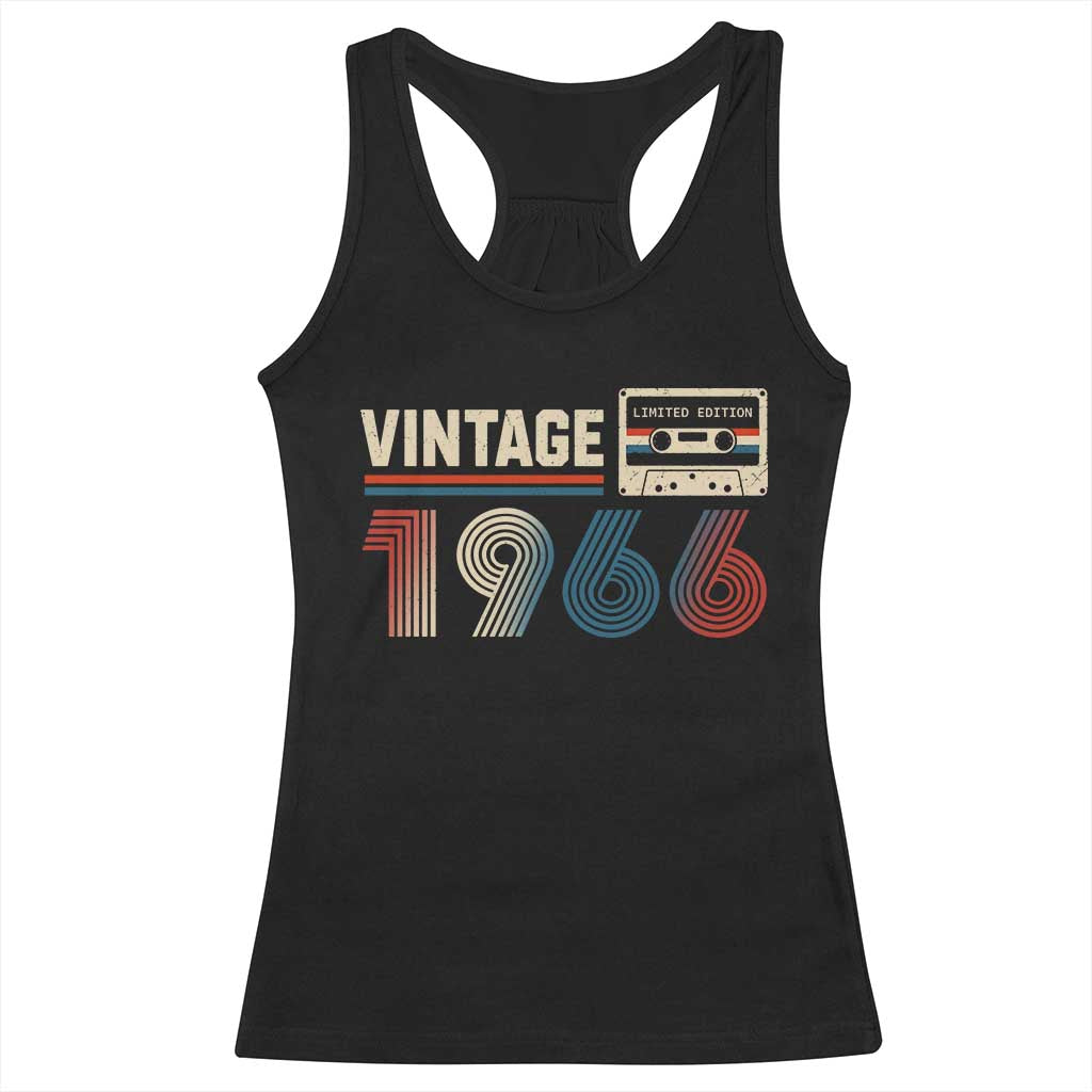 Vintage 1966 60th Birthday Gifts Racerback Tank Top 60 Year Old Favors TS10 Black Print Your Wear