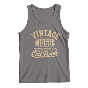 60th Birthday Tank Top Vintage 1966 60 Year Old Gift Weird Being the Same Age as Old People TS10 Deep Heather Print Your Wear