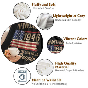 80th Birthday Throw Blanket Vintage 1946 Weird Being the Same Age as Old People USA Flag TS10 Print Your Wear