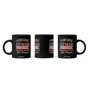 70th Birthday Coffee Mug Vintage 1956 Weird Being the Same Age as Old People USA Flag TS10 Print Your Wear