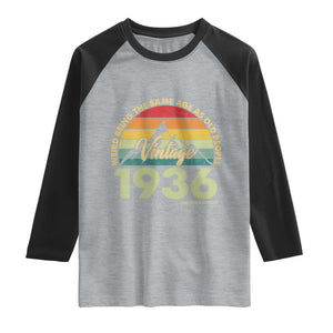 90th Birthday Raglan Shirt Vintage 1936 Weird Being the Same Age as Old People 90 Year Old Gift TS10 Heather Gray Black Print Your Wear