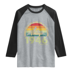 80th Birthday Raglan Shirt Vintage 1946 Weird Being the Same Age as Old People 80 Year Old Gift TS10 Heather Gray Black Print Your Wear
