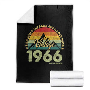 60th Birthday Throw Blanket Vintage 1966 Weird Being the Same Age as Old People 60 Year Old Gift TS10 Black Print Your Wear
