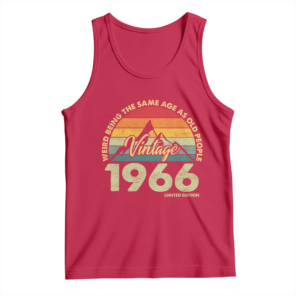 60th Birthday Tank Top Vintage 1966 Weird Being the Same Age as Old People 60 Year Old Gift TS10 Red Print Your Wear