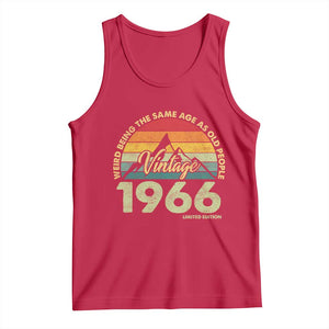 60th Birthday Tank Top Vintage 1966 Weird Being the Same Age as Old People 60 Year Old Gift TS10 Red Print Your Wear