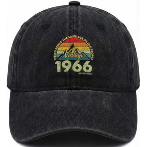 60th Birthday Washed Cotton Baseball Cap Vintage 1966 Weird Being the Same Age as Old People 60 Year Old Gift TS10 Print Your Wear