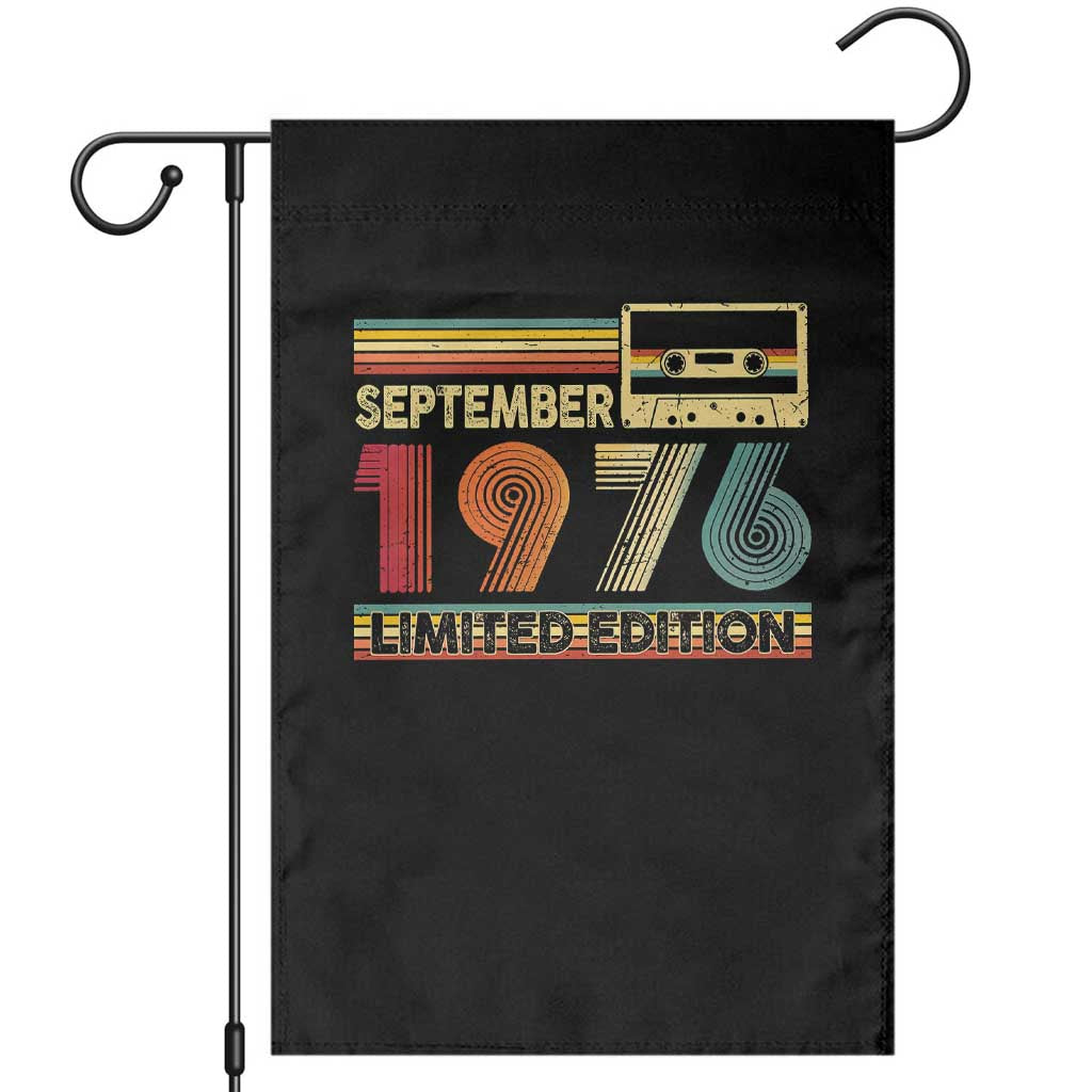1976 September 50th Birthday Garden Flag Retro Limited Edition 50 Year Old Gift