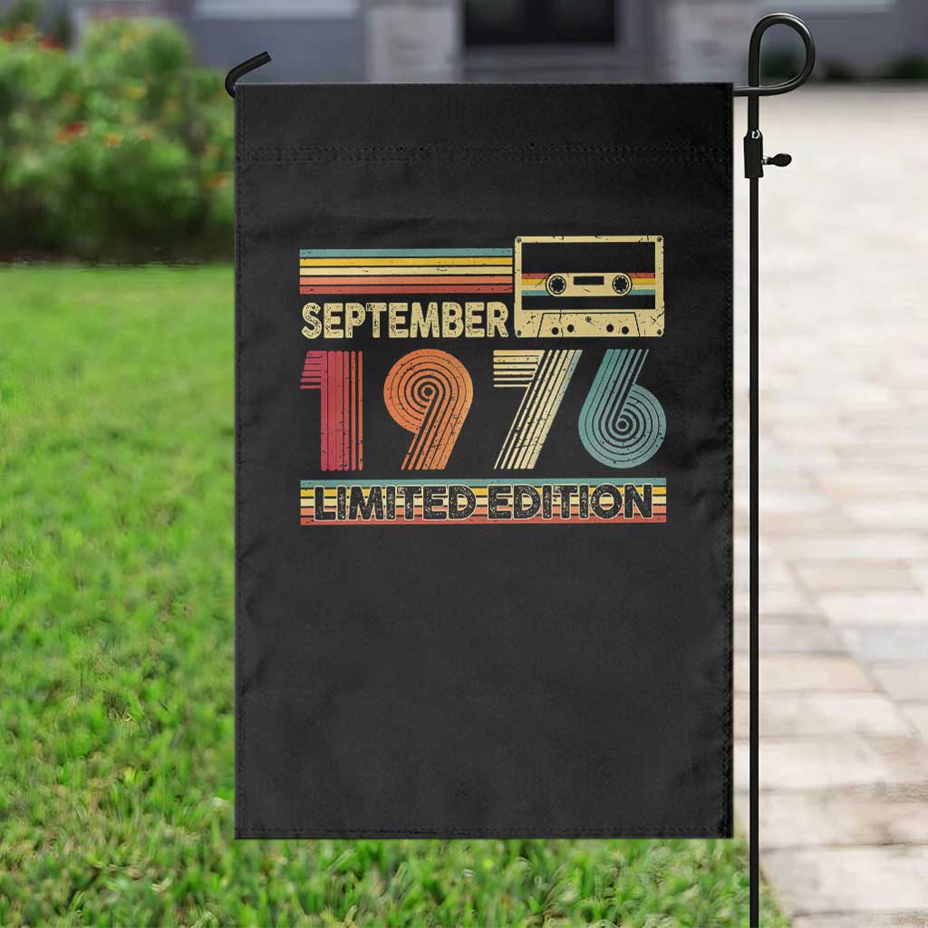 1976 September 50th Birthday Garden Flag Retro Limited Edition 50 Year Old Gift