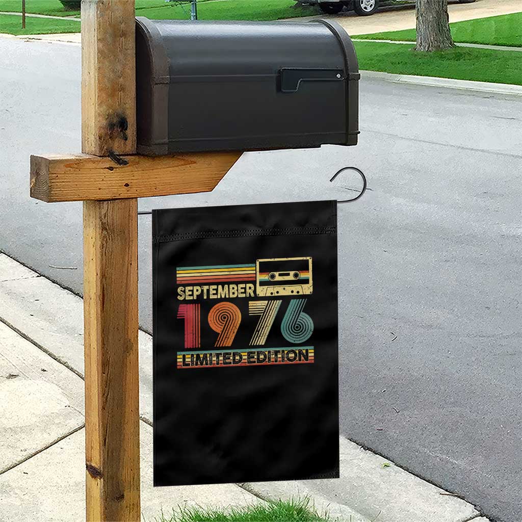 1976 September 50th Birthday Garden Flag Retro Limited Edition 50 Year Old Gift