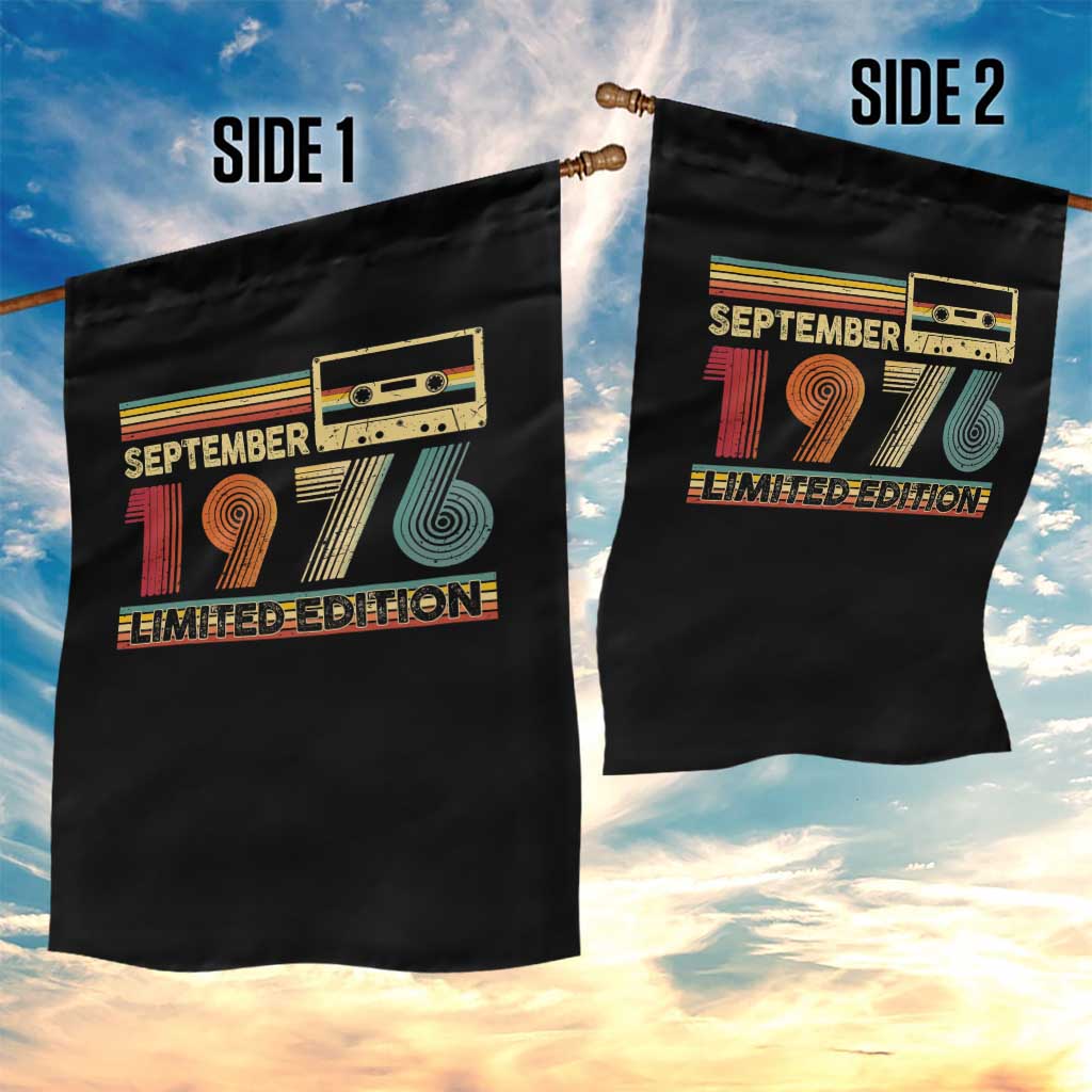 1976 September 50th Birthday Garden Flag Retro Limited Edition 50 Year Old Gift