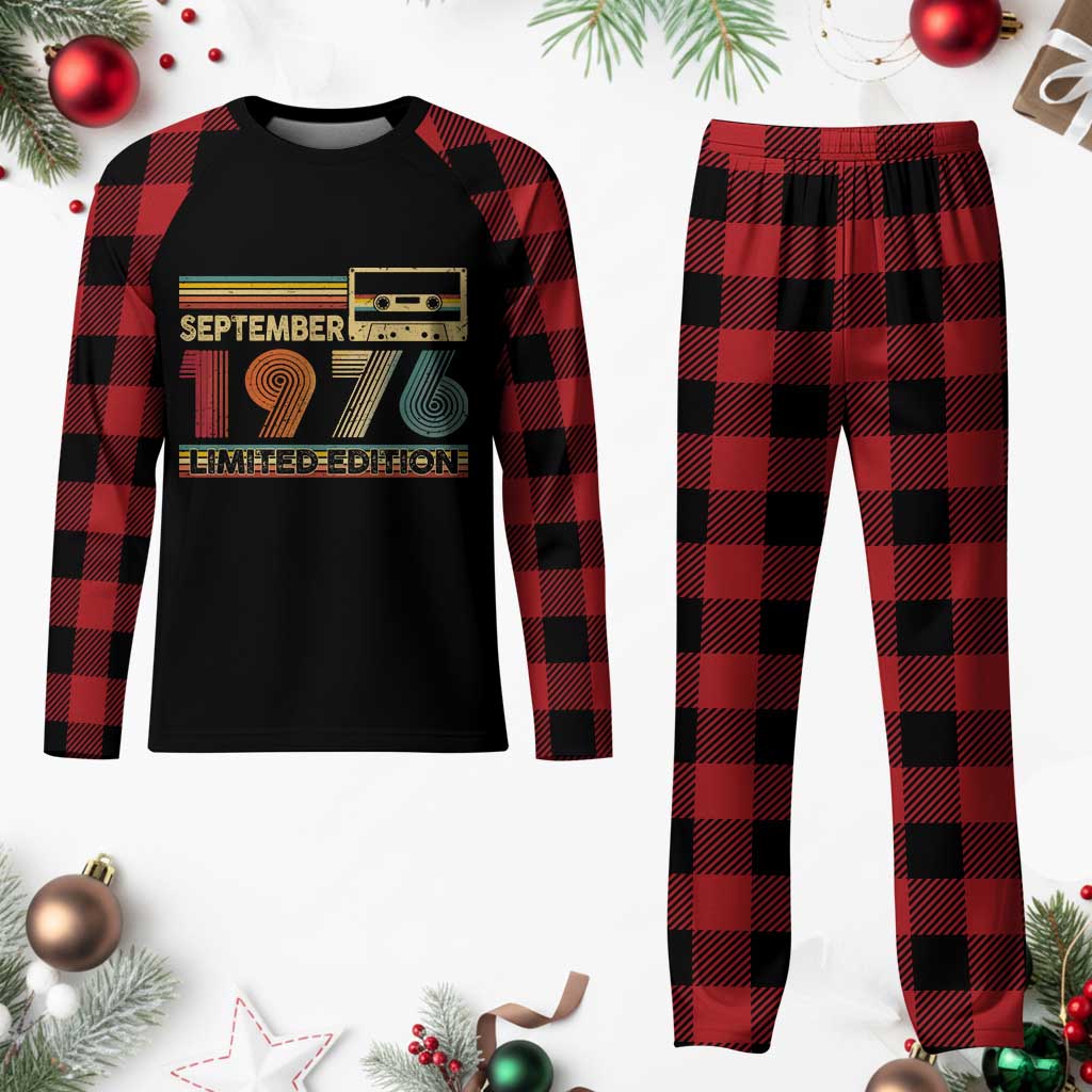 1976 September 50th Birthday Plaid Pajama Set Retro Limited Edition 50 Year Old Gift