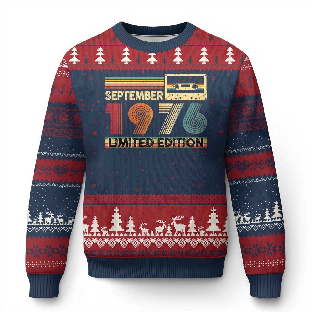 1976 September 50th Birthday Ugly Christmas Sweater Retro Limited Edition 50 Year Old Gift