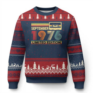 1976 September 50th Birthday Ugly Christmas Sweater Retro Limited Edition 50 Year Old Gift