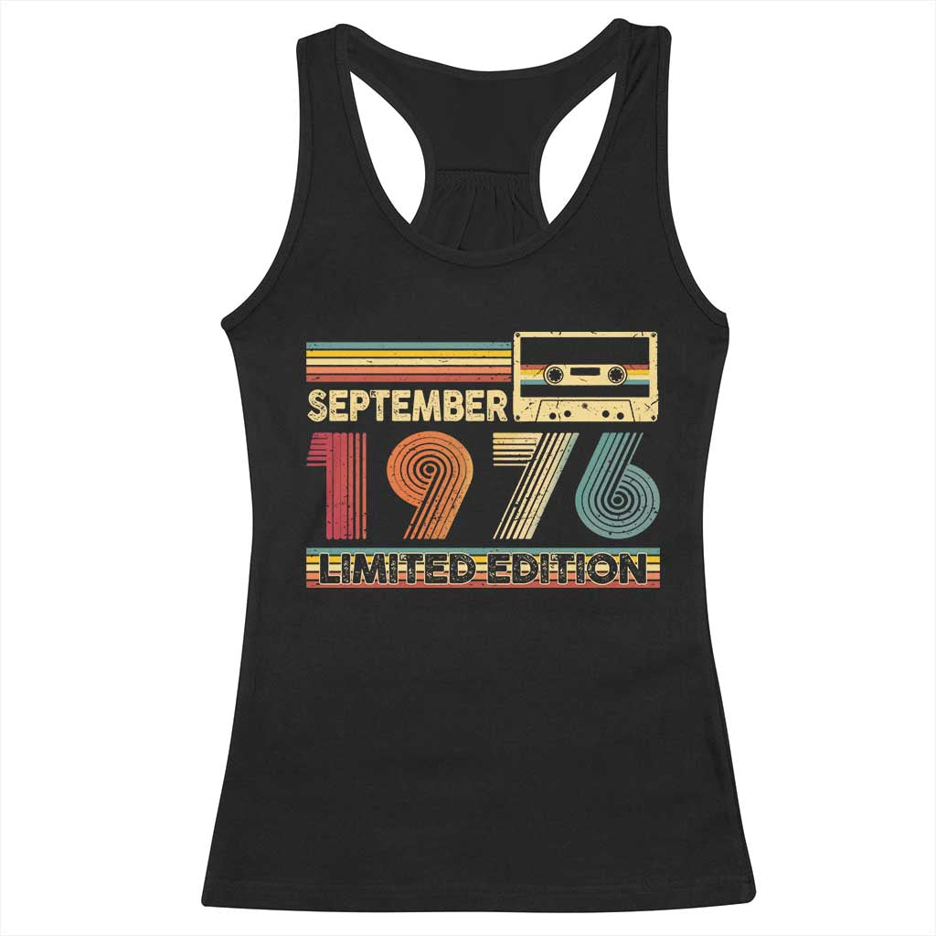1976 September 50th Birthday Racerback Tank Top Retro Limited Edition 50 Year Old Gift
