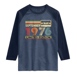 1976 September 50th Birthday Raglan Shirt Retro Limited Edition 50 Year Old Gift
