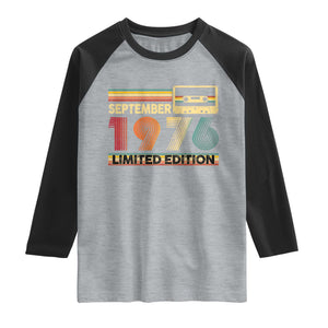 1976 September 50th Birthday Raglan Shirt Retro Limited Edition 50 Year Old Gift
