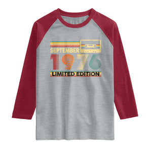 1976 September 50th Birthday Raglan Shirt Retro Limited Edition 50 Year Old Gift